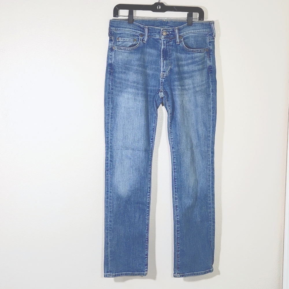Abercrombie & Fitch Kennan Straight Stretch Jeans, Medium Light Wash 31w32